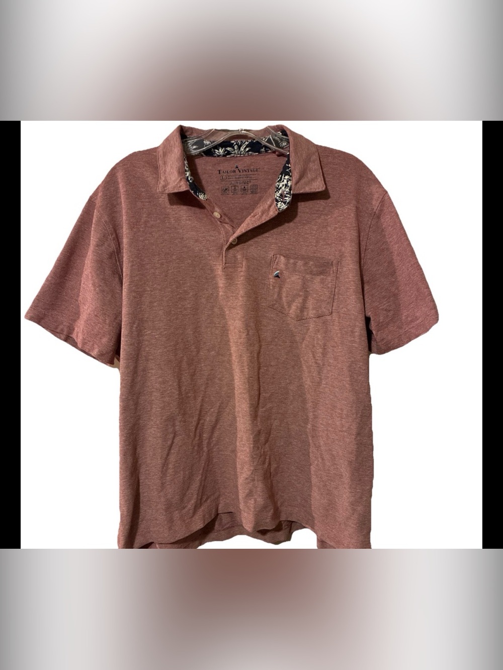 Tailor Vintage AIROTEC Golf Polo Shirt Men's L Pink Odor Control Water Repellent